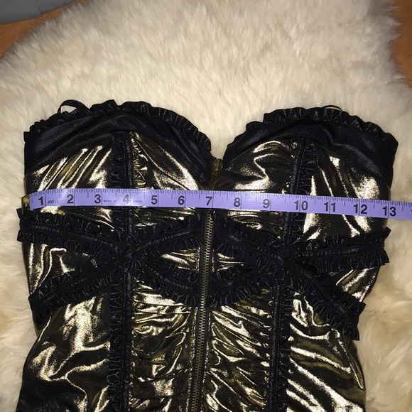 Bebe shirred metallic ruffle corset xs - Picture 6 of 8